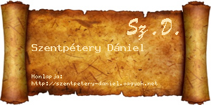 Szentpétery Dániel névjegykártya