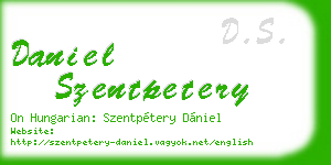 daniel szentpetery business card